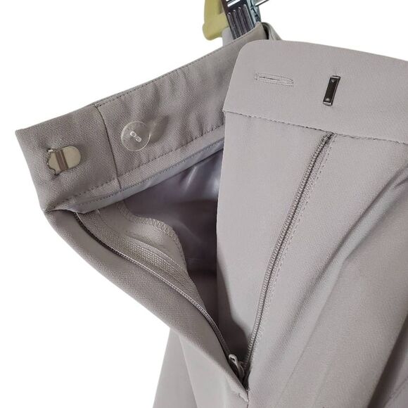 NWT Adrianna Papell Light Gray Slit-Front Slim Fit Ankle Dress Pants Size 10 - Picture 14 of 16